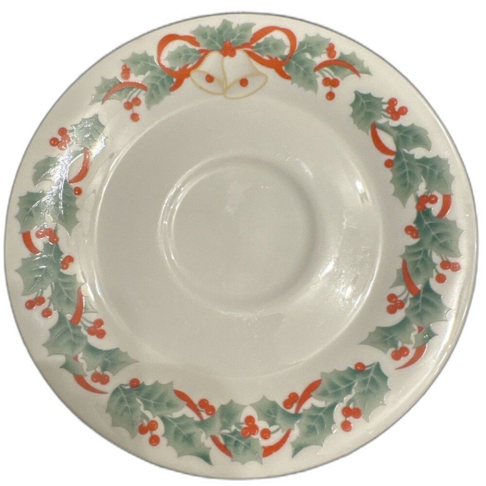 Vintage Christmas Tea saucer Sango Noel Saucer 6 3/16" 1990